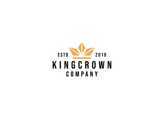 Premium style abstract gold crown logo symbol. Royal king icon. Modern luxury brand element sign. Vector illustration