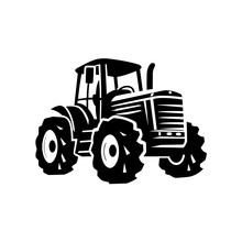 Tractor Logo Illustration. Silhouette