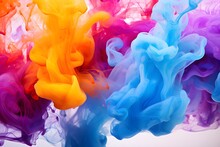 Colorful Background, Wallpaper, Vivid Smoke Clouds --Generative AI