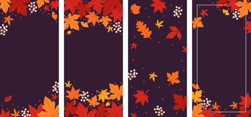 Wall Mural - autumn background banner set