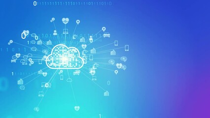 Aufkleber - Cloud computing and communication network concept. Abstract animation.