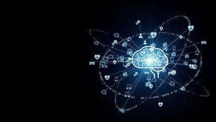 Poster - AI (Artificial Intelligence) concept. Abstract animation.