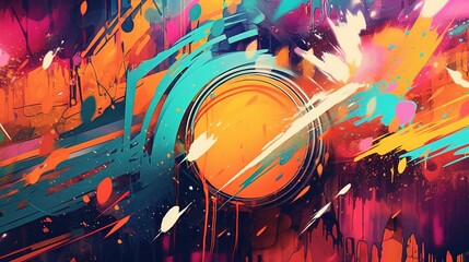 abstract graffiti, digital art illustration