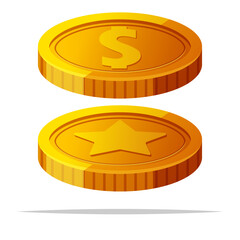 Wall Mural - Gold coins vector isolated illustration