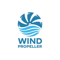 Wall Mural - propeller logo with wind graphic vector