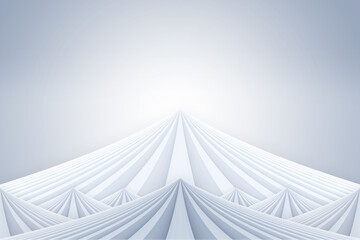 Poster - White building lines converge into mountains rendered in 3D
