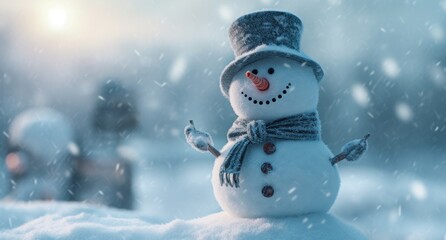  Little snowman in the snow