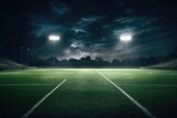 Fototapeta Sport - Football field. Dramatic sky