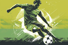  Player Soccer Running With The Ball In Vector Format