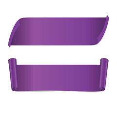 Poster - violet paper ribbon set