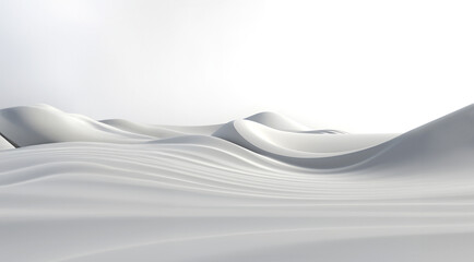 Wall Mural - Creative background composition. Monochrome sand dunes curve swirl abstract background. Banner Mock up template. 3D render	
