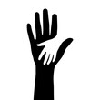 © Maman - Helping hands silhouette vector isolated on white background.