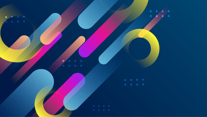 simple dynamic colorful shape background banner design in 3D style with dark color.