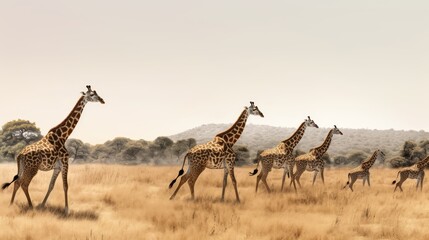 Poster - giraffe in the savannah