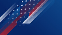 Vector Stars And Stripes Background With Silhouette Of A Veteran Soldier And Copy Space Area