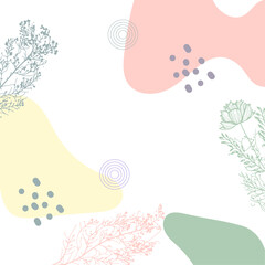 Wall Mural - Summer Spring Floral vector flat design spring instagram post Social Media Template