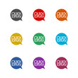 © sljubisa - Quick survey speech bubble icon isolated on white background. Set icons colorful