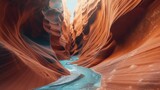 Fototapeta  - Breathtaking aerial view of a canyon . Fantasy concept , Illustration painting.