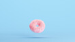 Pink Donut Frosted Glaze Sprinkles Decoration Icing Bakery Kitsch Blue Background 3d illustration render digital rendering