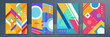 © Badr Warrior - Geometric posters. Bauhaus cover templates with abstract colorful geometry. Retro architecture minimal shapes, forms, lines and eye design vector.