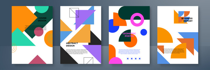 Poster - Memphis abstract covers, minimalis covers design. Colorful geometric background, vector illustration.