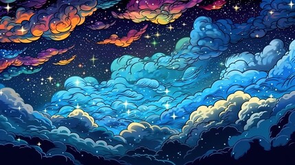 Wall Mural - Captivating night sky with stars . Fantasy concept , Illustration painting.