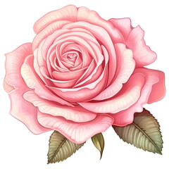 Wall Mural - Pink Rose Illustration Png