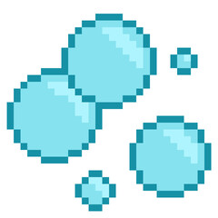 Poster - Flowing More Bubbles, Pixelated Icon Art