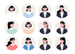 © OfU - Business woman, woman face, icon illustration vector collection