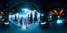 Cyberpunk Night City Tron Future 360 Panorama HDRI