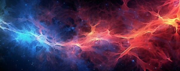 Wall Mural - Abstract fiery dust nebula cosmos background Generative AI