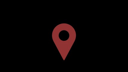 gps icon 3d animation Alpha channel 