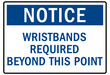 Pool pass required sign and labels wristbands required beyond this point
