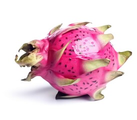 Wall Mural - Dragon fruit isolated on white background created with Generative AI technology