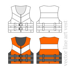 Wall Mural - vector line art safety vest