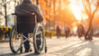 Disabled Man on Wheelchair. Man on Wheelchair. Recovery and Healthcare Concept.