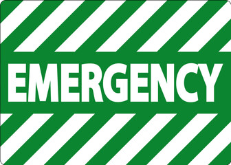 Wall Mural - Emergency Sign On White Background