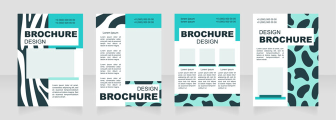 Safari blank brochure blue and white layout design. Wild life information. Vertical poster template set with empty copy space for text. Premade corporate reports collection. Editable flyer paper pages