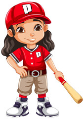 Wall Mural - baseball player cartoon character