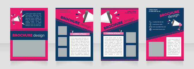 Social media promotion blank brochure layout design. Advert agency. Vertical poster template set with empty copy space for text. Premade corporate reports collection. Editable flyer paper pages