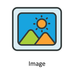 Image Vector  Fill outline Icon Design illustration. Multimedia Symbol on White background EPS 10 File