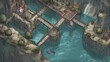 © CEVmemories - fantasy fishing village port rpg top down view map asset - by generative ai