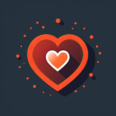 Wall Mural - heart love valentine minimalist symbol romance - by generative ai