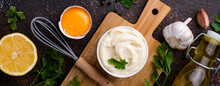 Homemade Mayonnaise Sauce With Ingredient