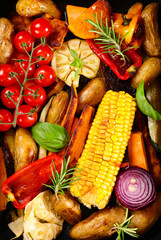 Wall Mural - Grilled various of summer vegetable