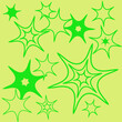 Green stars on a green background. Seamless pattern.