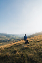 Wall Mural - hiker in the mountains