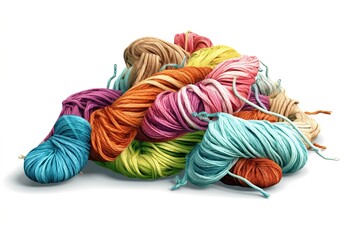 Aufkleber - yarn isolated on white background. Generated by AI.