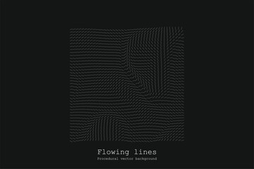 Poster - Abstract Line Matrix Pattern. Noise Flow Dynamic.