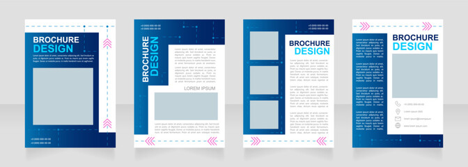 construction service contemporary technology blank brochure design. template set with copy space for